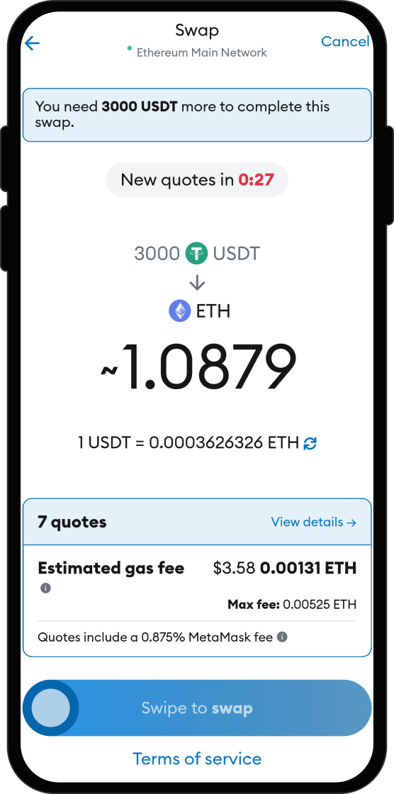 Swap Your USDT for IPOR