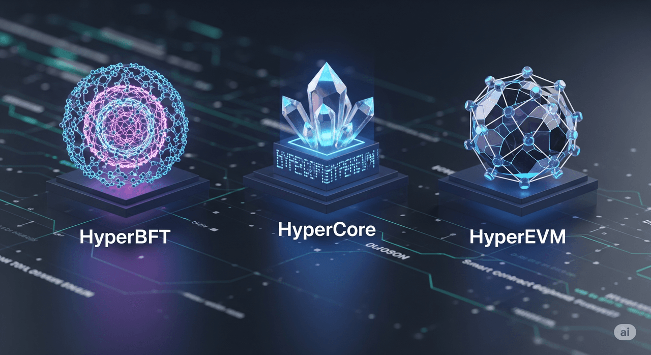 HyperBFT, HyperCore và HyperEVM là những yếu tố thiết yếu cho sự thành công của Hyperliquid.
