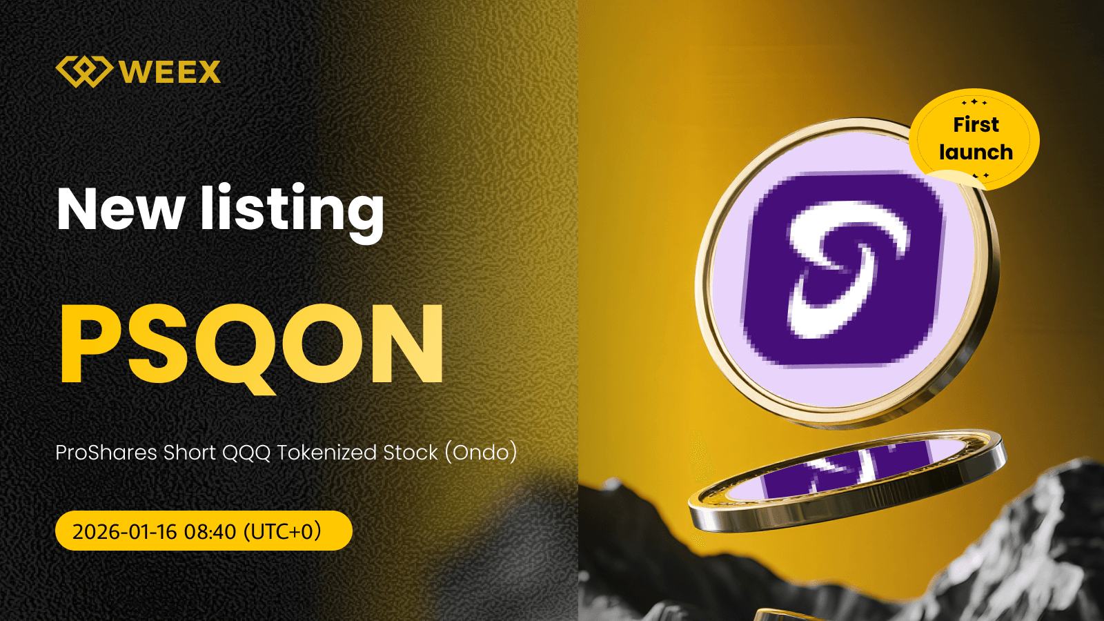 PSQON USDT 實時交易:ProShares 在 WEEX 現貨交易所做空 QQQ 代幣