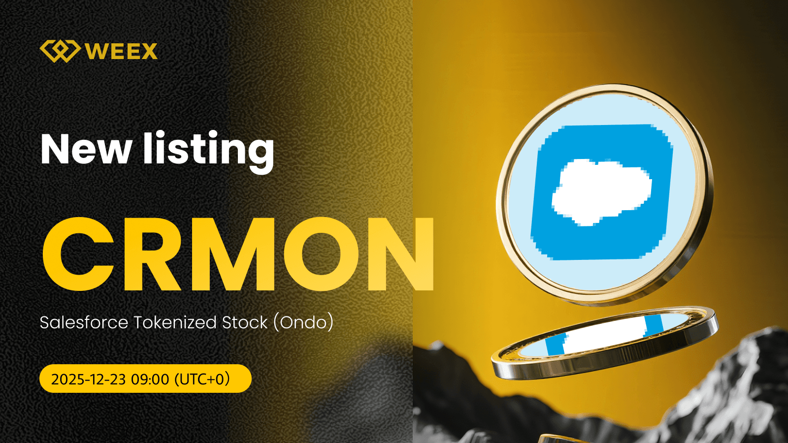 CRMON USDT 現在在 WEEX 上： Salesforce 代幣化股票幣