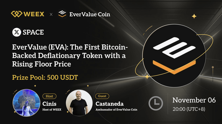 WEEX x EverValue X Space Recap: Bitcoin-Backed Deflationary Token đầu tiên với mức giá leo thang