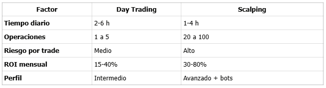 Day trading vs Scalping